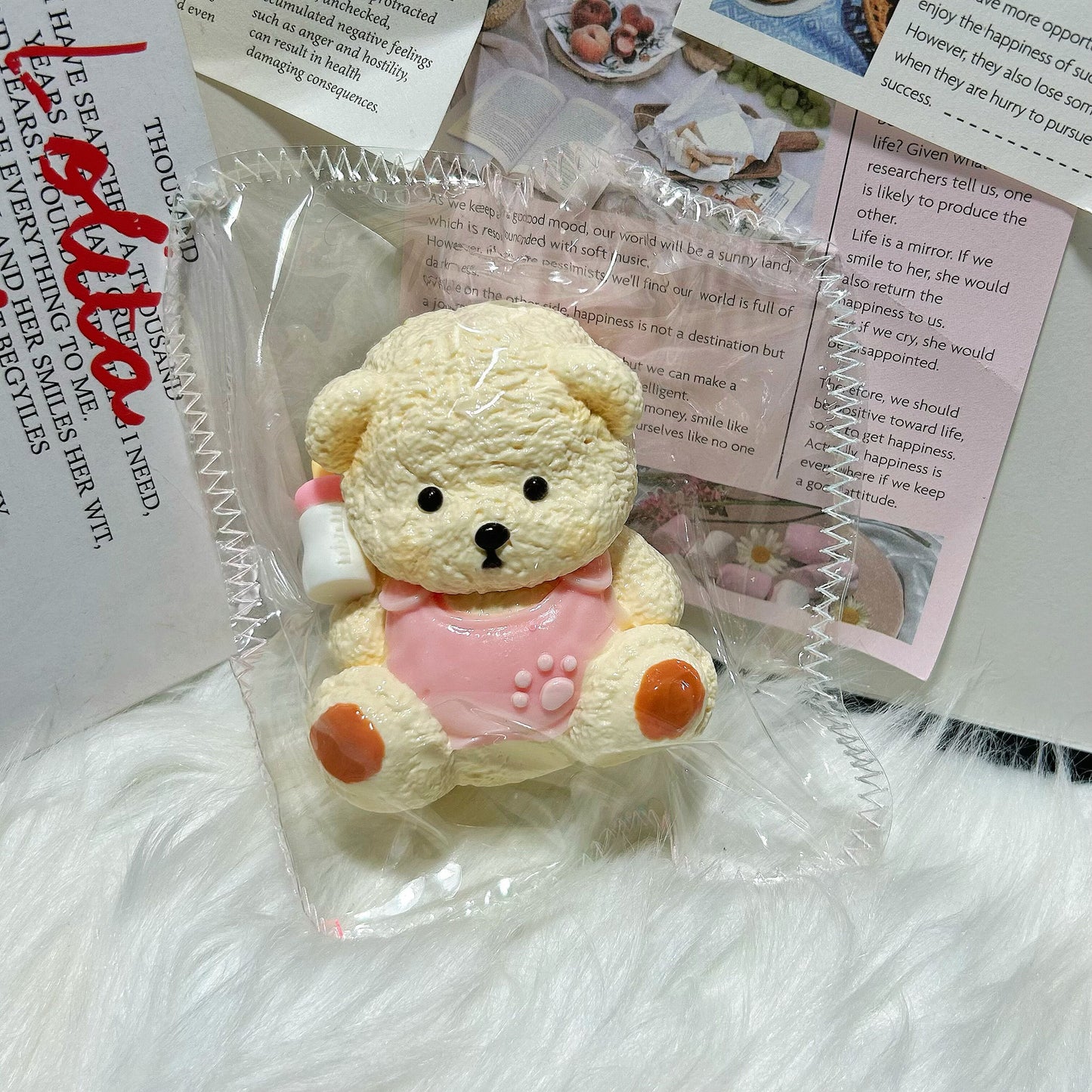 Pink Sitting Lina Bear Squishy