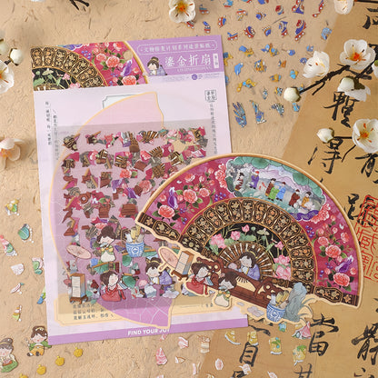 Oriental Elegance 3D Sticker | 4 Cute Miniature Scenes
