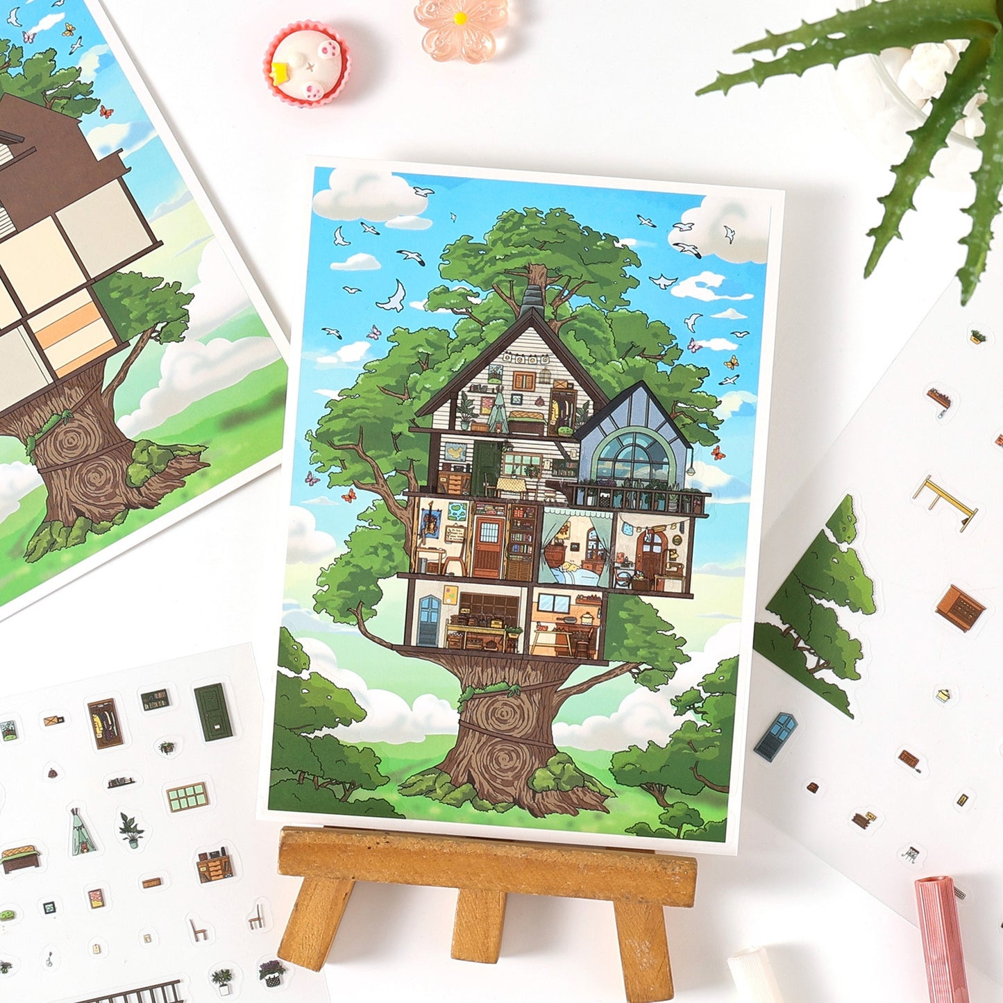 Dream Weavers 3D Sticker | 4 Cute Miniature Scenes