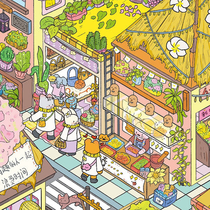 Springtime Whimsy 3D Sticker | 2 Cute Miniature Scenes