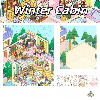 Leisurely Day 3D Sticker | 4 Cute Miniature Scenes