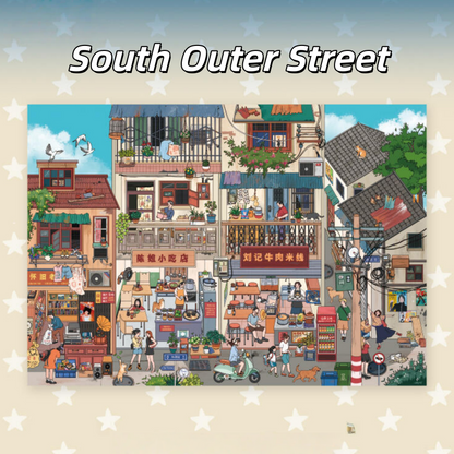 New Year Street 3D Sticker | 3 Cute Miniature Scenes