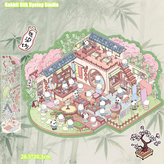 Rabbit Silk Dyeing Studio 3D Sticker