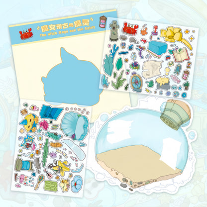 The Witch Megu and the Spirit 3D Sticker | 3 Cute Miniature Scenes