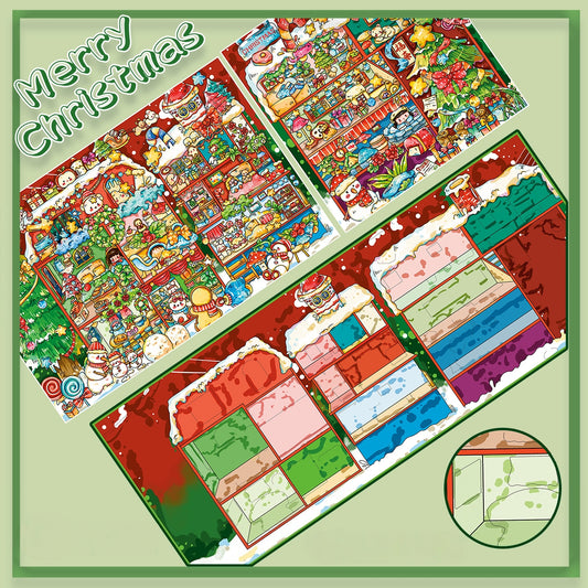 Merry Christmas 3D Sticker | 2 Cute Miniature Scenes