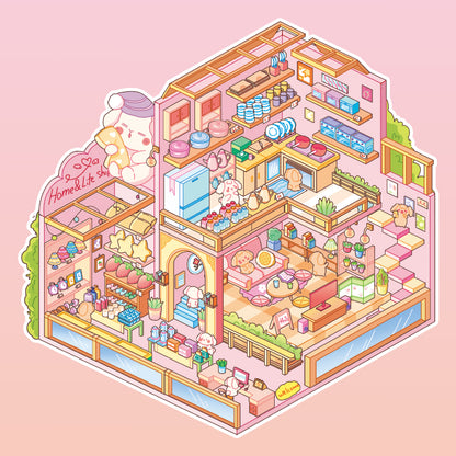 Dream Store 3D Sticker | 4 Cute Miniature Scenes