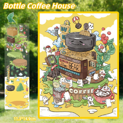 Bottle Coffee House 3D Sticker