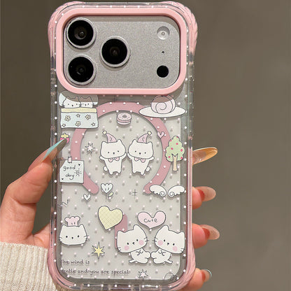 Polka Dot Dessert Cat Magnetic Acrylic Phone Case