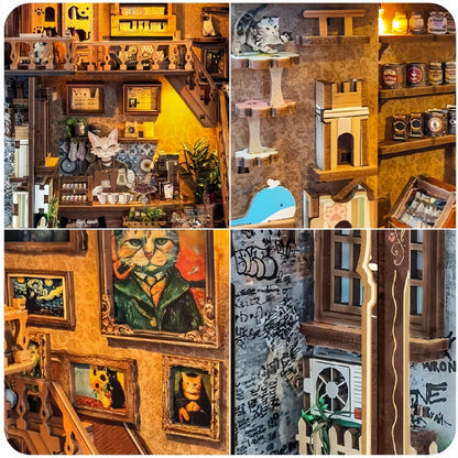 Sisyphus Cat Cafe DIY Miniature House - English Instructions
