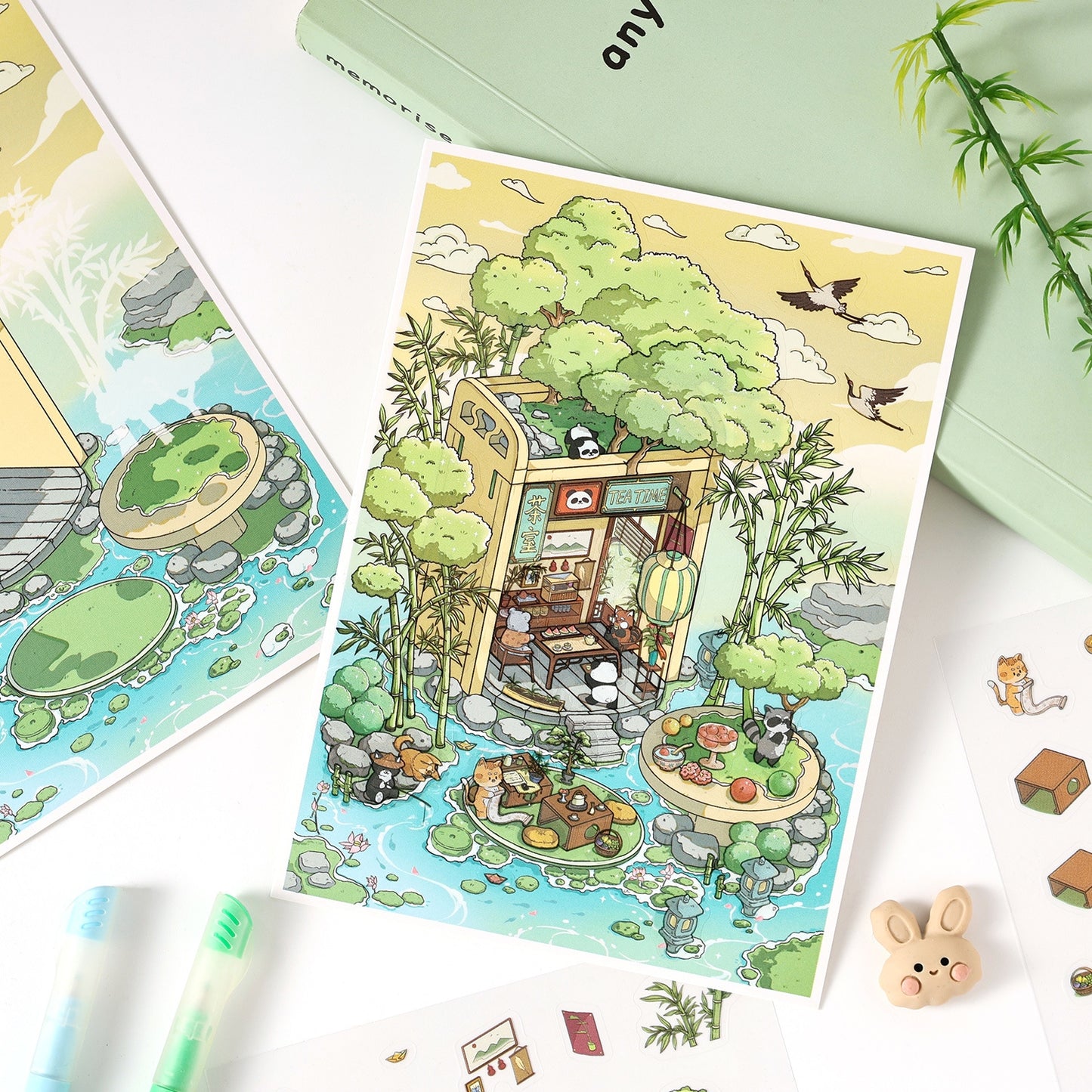Holiday life 3D Sticker | 4 Cute Miniature Scenes
