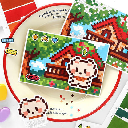 Pixel Bead 3D Sticker | 4 Cute Miniature Scene