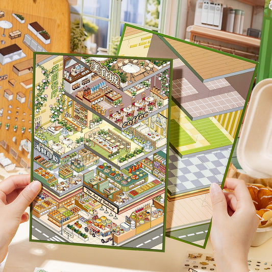 Wonder Space 3D Sticker | 2 Cute Miniature Scenes