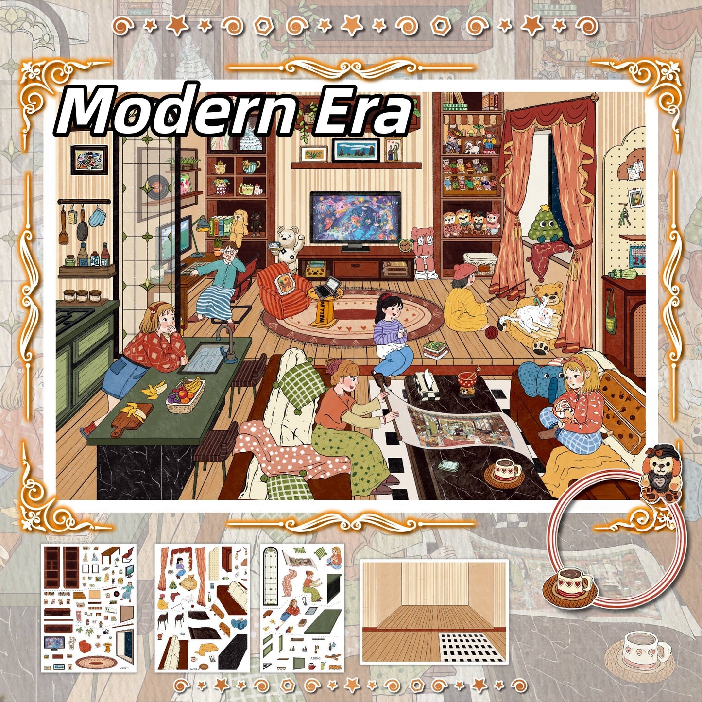 Across the Ages 3D Sticker | 3 Cute Miniature Scenes