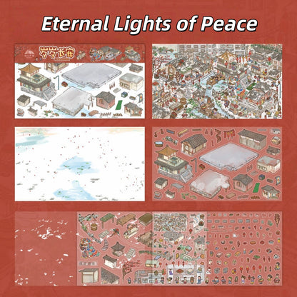 City of Lights and Dreams 3D Sticker | 2 Cute Miniature Scenes