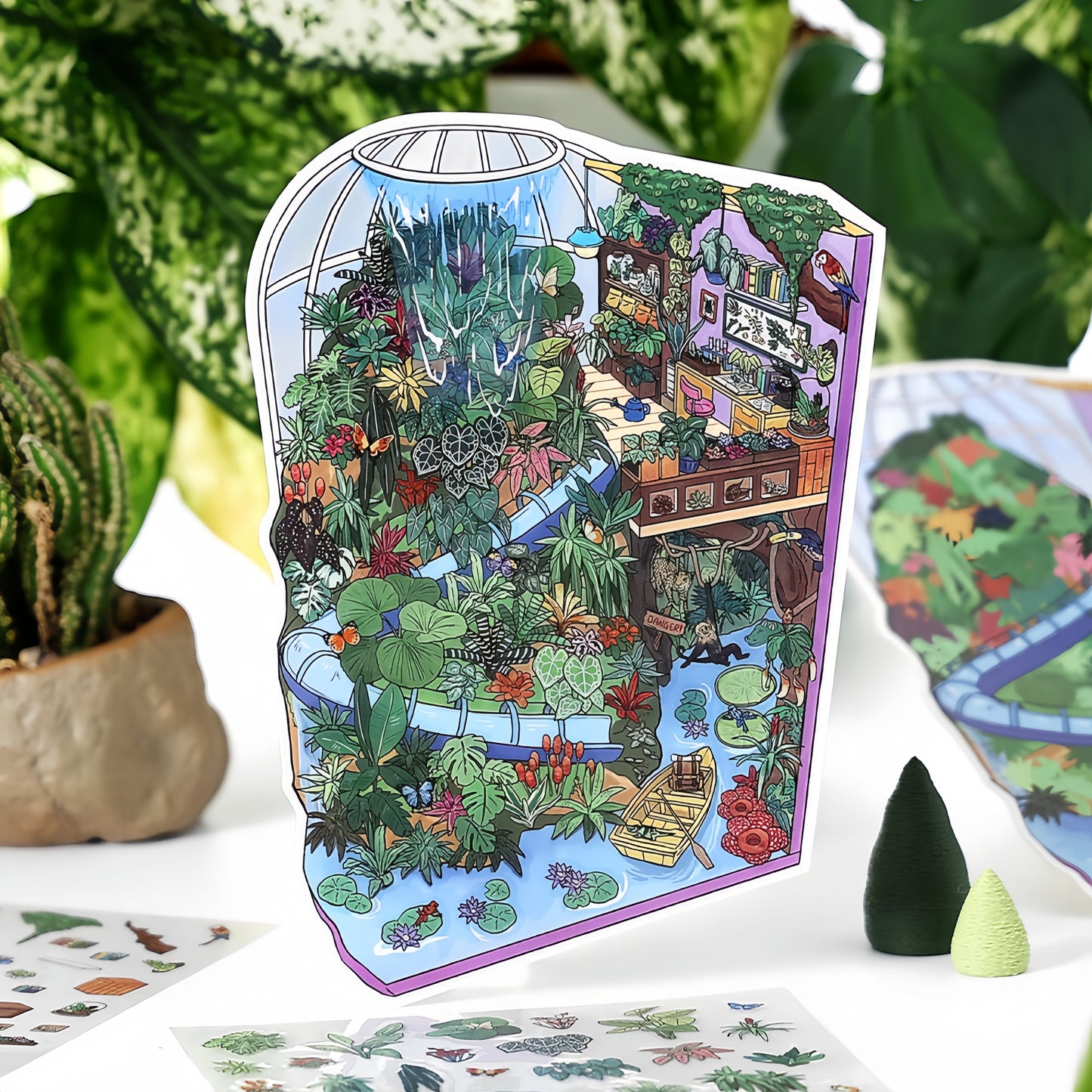 Little Exhibition 3D Sticker | 4 Cute Miniature Scenes