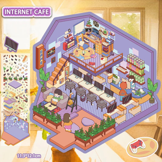 Internet Cafe 3D Sticker