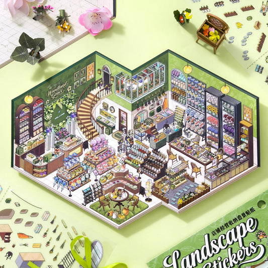 Shelf Display 3D Sticker | 2 Cute Miniature Scenes