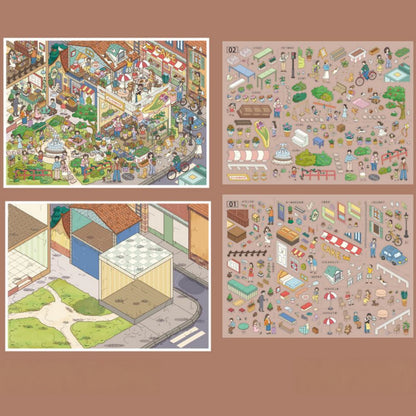 Magic World 3D Sticker | 6 Cute Miniature Scenes