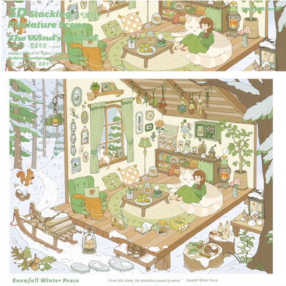 Hear the Wind Sing 3D Sticker | 4 Cute Miniature Scenes
