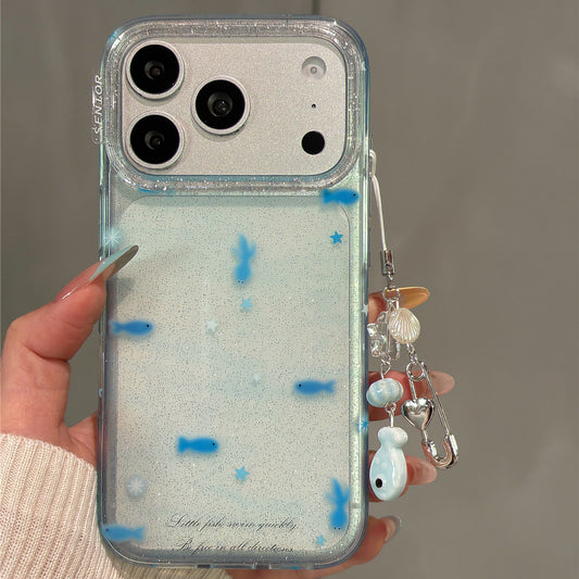 Blue Little Goldfish Acrylic Phone Case