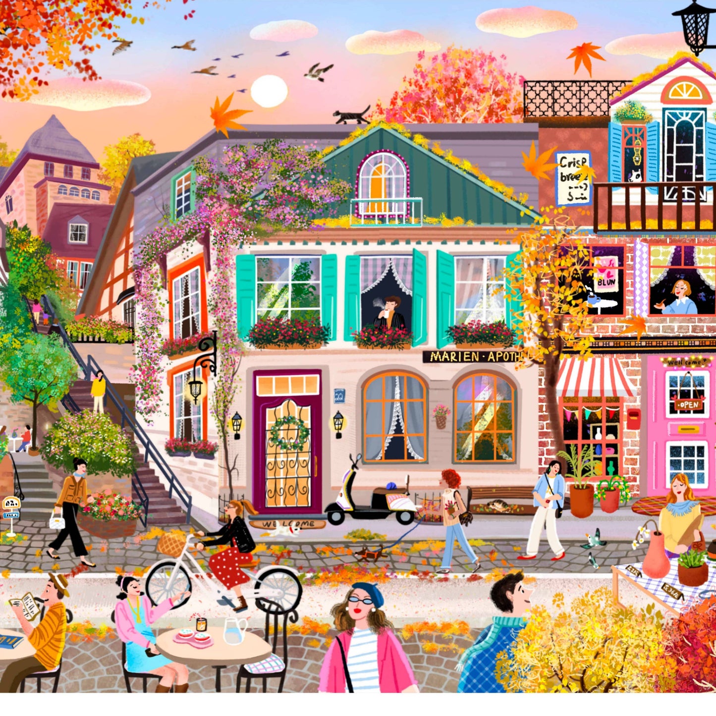 Quiet Street 3D Sticker | 2 Cute Miniature Scenes