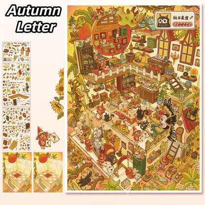Golden Realms 3D Sticker | 2 Cute Miniature Scenes