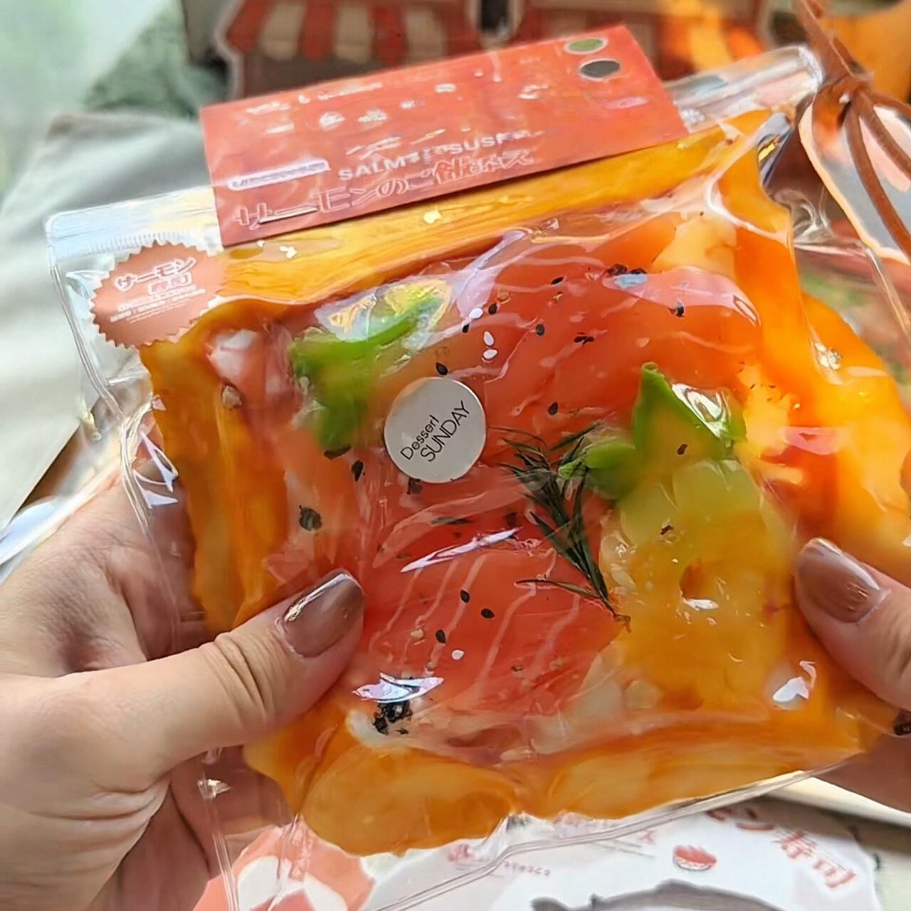 Colorful Fruit Salmon Cream Toast Squishy