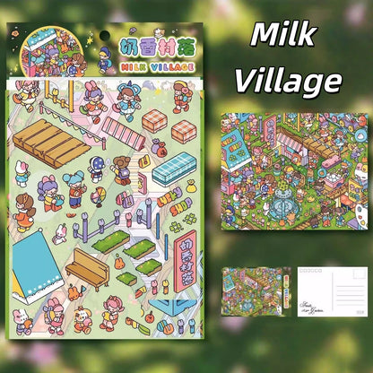 Dreamscape 3D Sticker | 4 Cute Miniature Scenes
