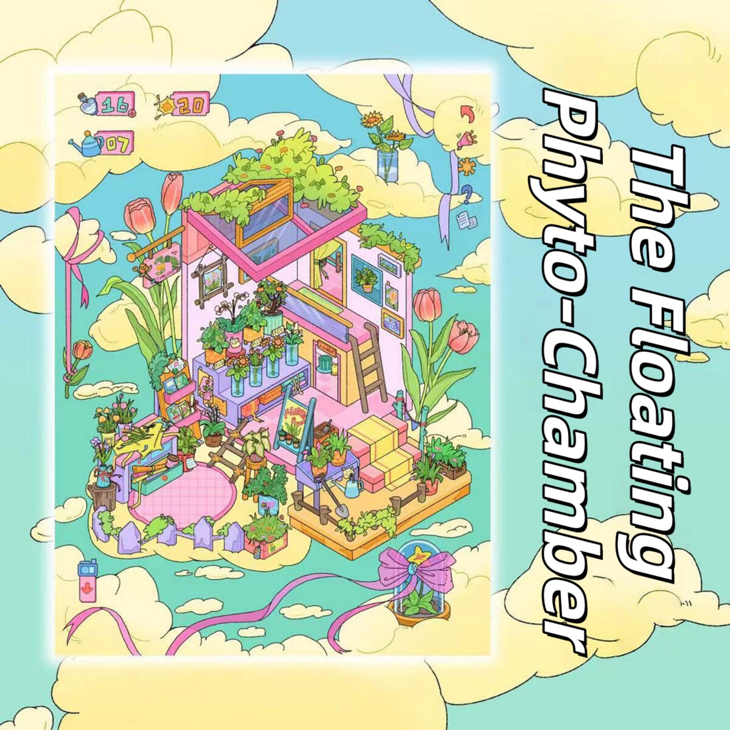Beyond The Clouds 3D Sticker | 4 Cute Miniature Scenes