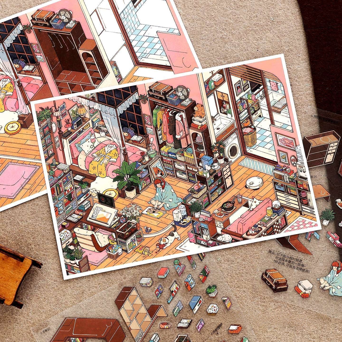 MBTI Home 3D Sticker | 2 Cute Miniature Scenes