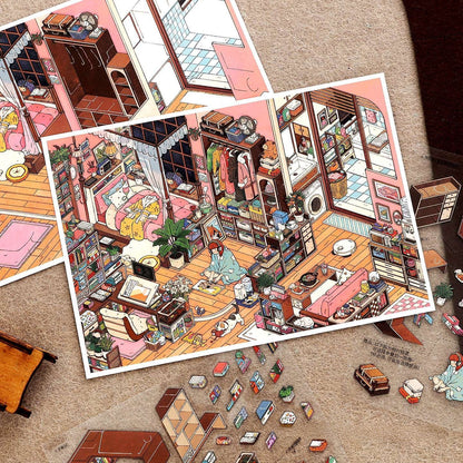 MBTI Home 3D Sticker | 2 Cute Miniature Scenes