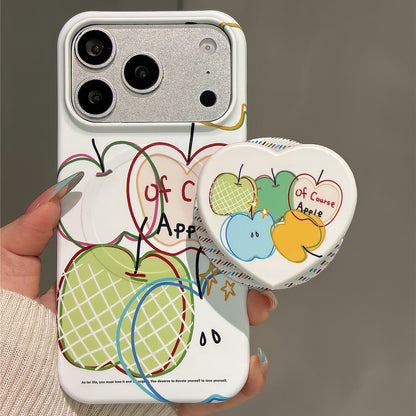 Colorful Doodle Line Apple Magnetic Stand Acrylic Phone Case
