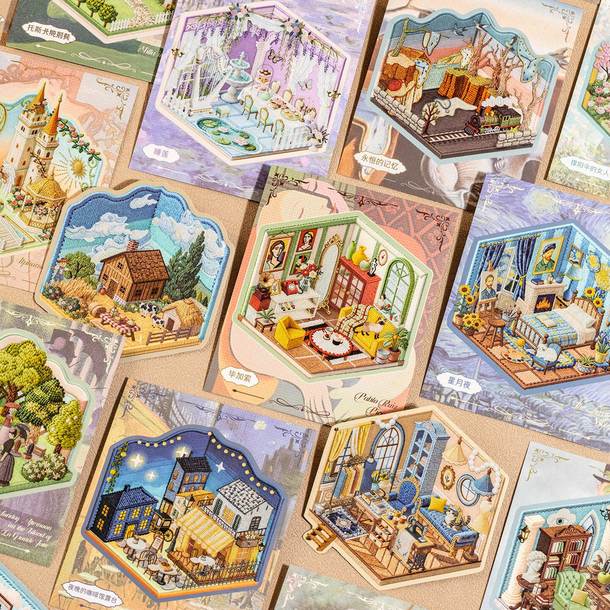 Embroidered Corners 3D Sticker Book