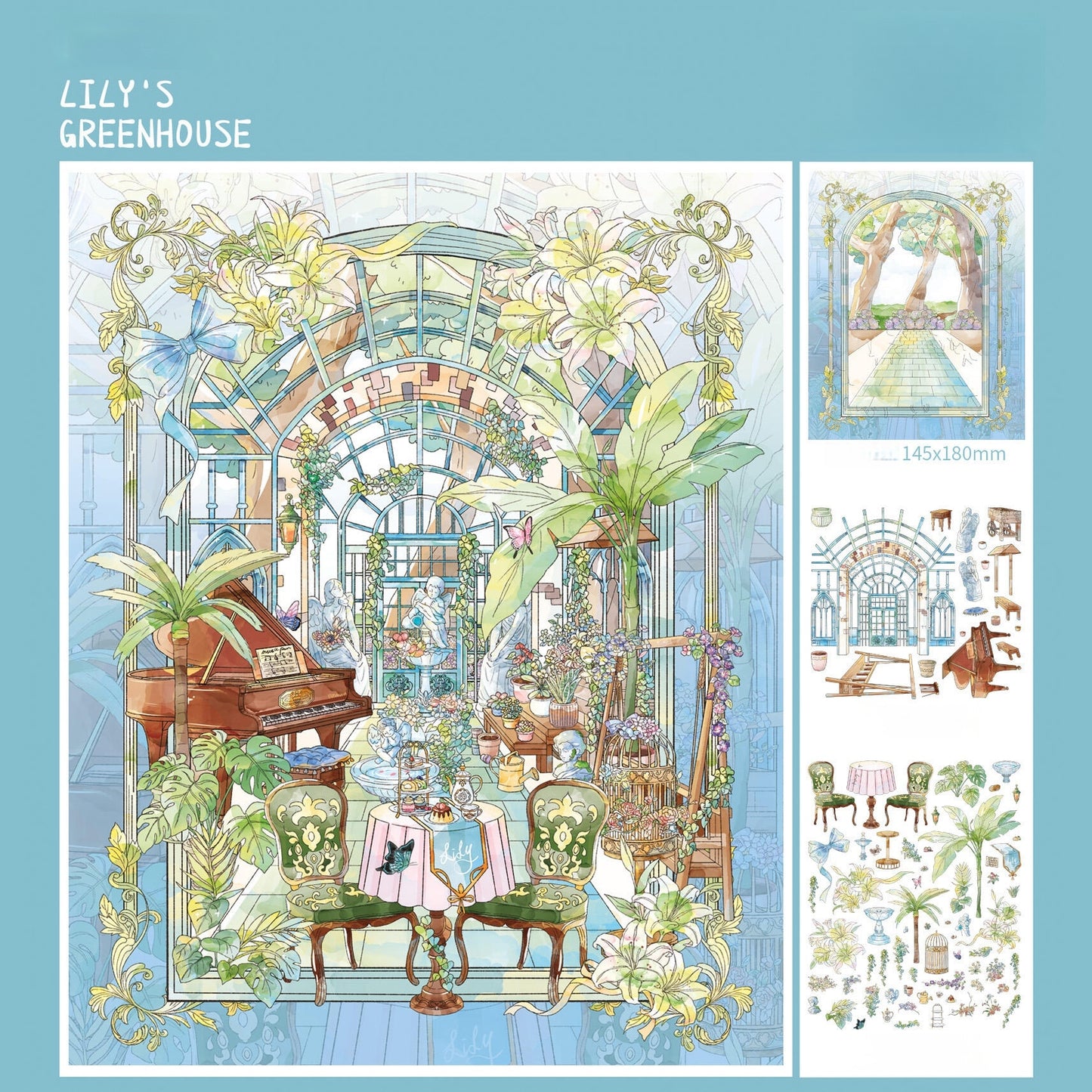 Lily‘s Room 3D Sticker | 4 Cute Miniature Scenes