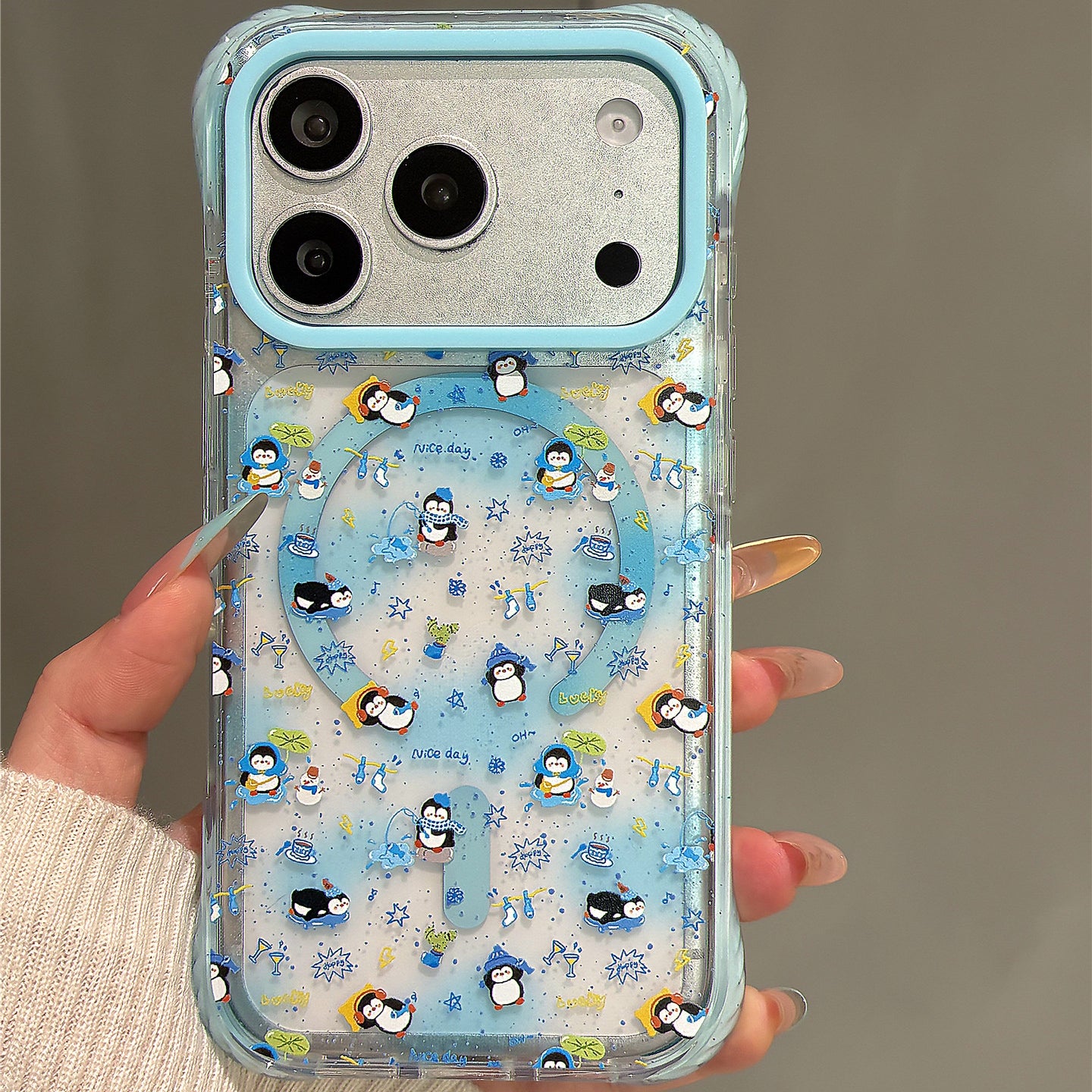 Penguin Illustration Acrylic Phone Case