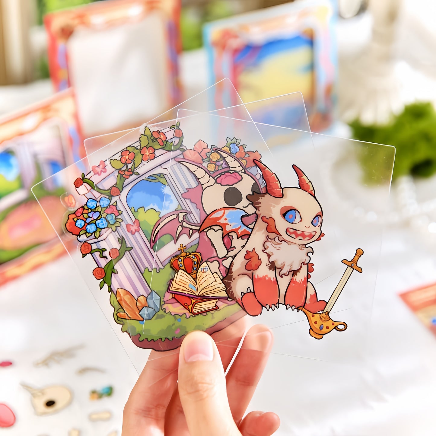 X-ray of Fantasy Creatures 3D Sticker | 2 Cute Miniature Scenes
