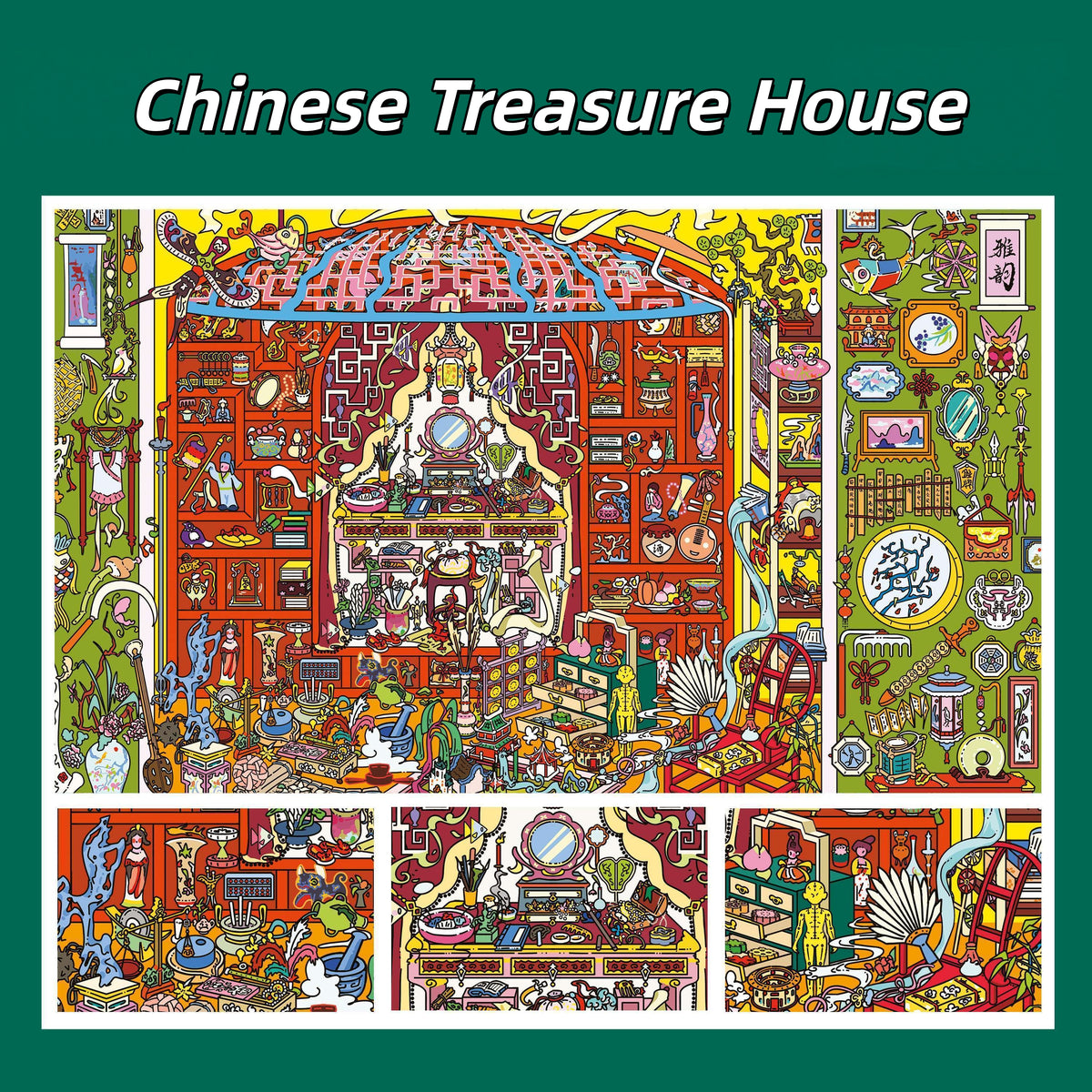 Treasures of the World 3D Sticker | 2 Cute Miniature Scenes