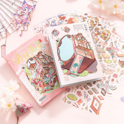 Cultural Heritage 3D Sticker | 4 Cute Miniature Scenes