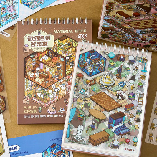 Fantasy Town 3D Sticker Book