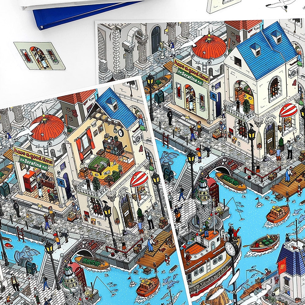 Floating Town 3D Sticker