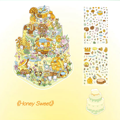 Tea Party 3D Sticker | 4 Cute Miniature Scenes