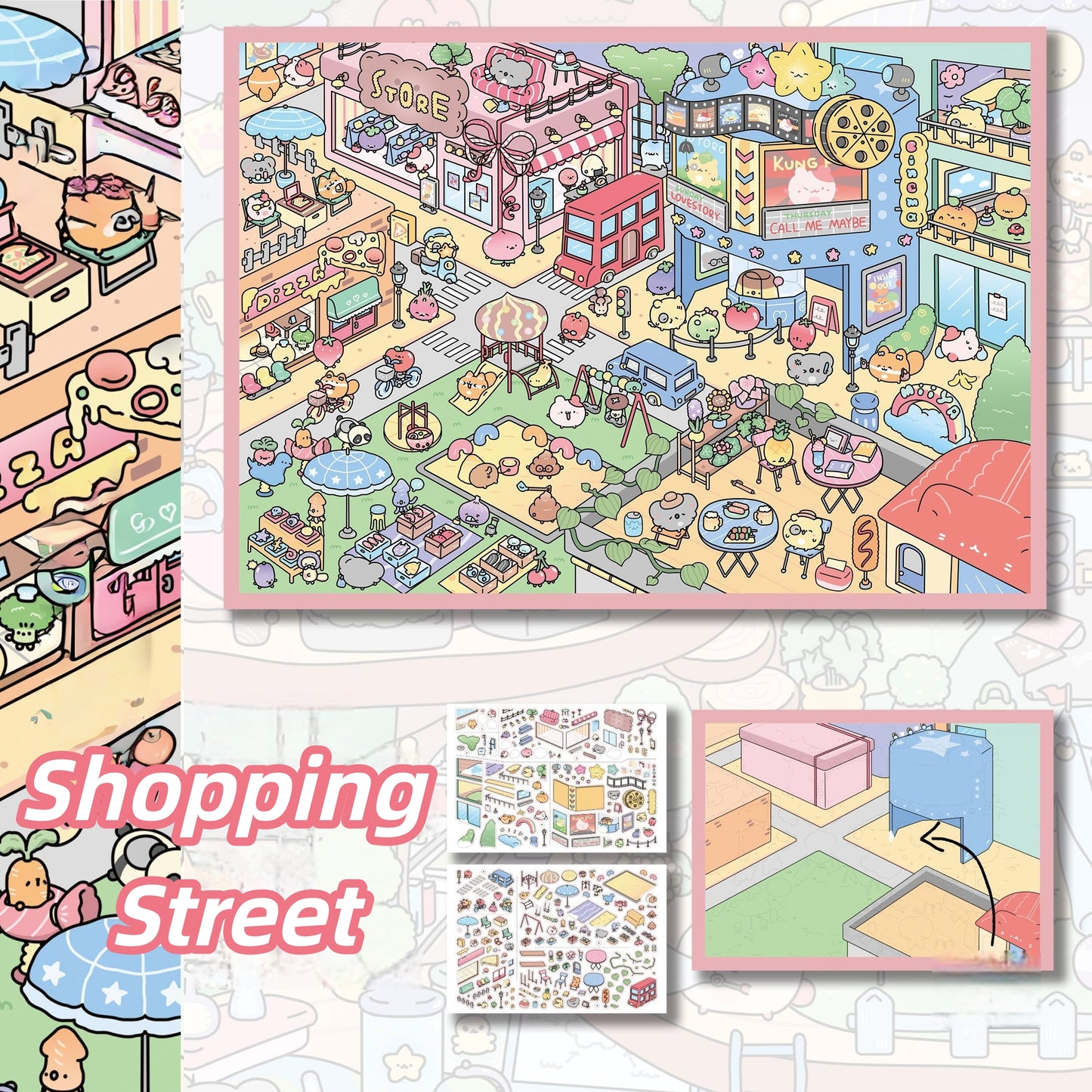 Dream Home 3D Sticker | 4 Cute Miniature Scenes