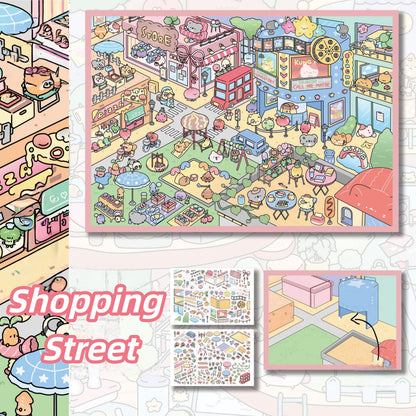 Dream Home 3D Sticker | 4 Cute Miniature Scenes