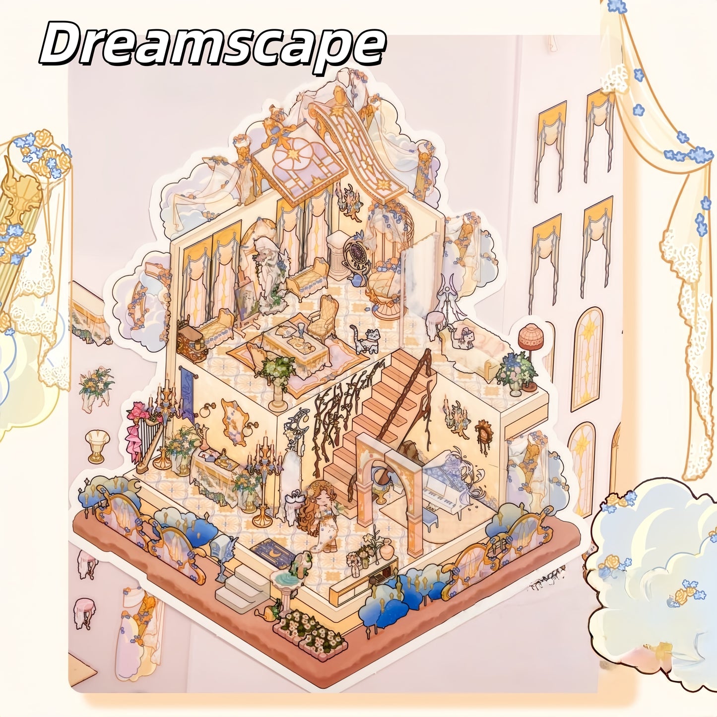 Dreamscape 3D Sticker | 5 Cute Miniature Scenes
