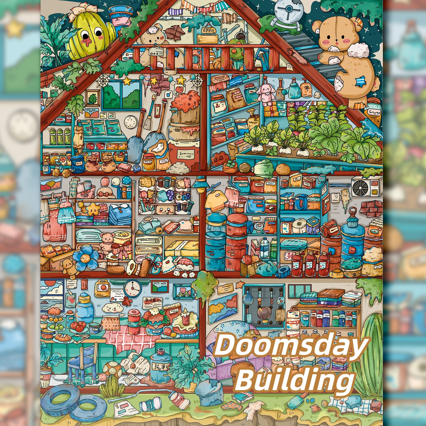 Cubic Building 3D Sticker | 2 Cute Miniature Scenes