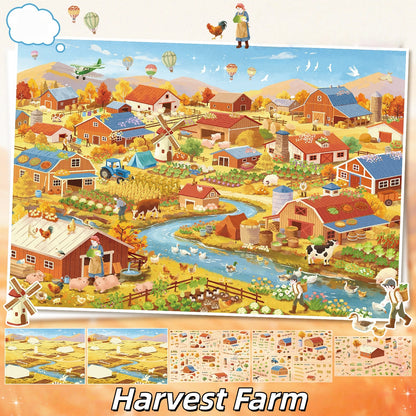 Endless Fields 3D Sticker | 2 Cute Miniature Scenes