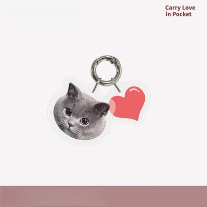 Custom Pet Photo Acrylic Bag Charm Keychain