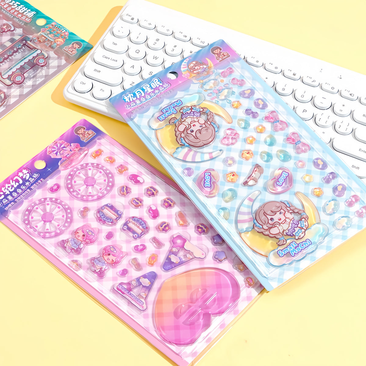 Sweet Carnival Nights 3D Stackable Stickers | 4 Cute Miniature Themes