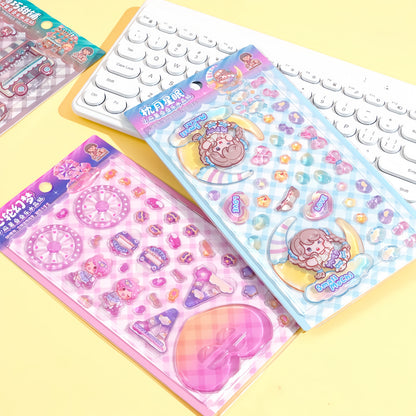 Sweet Carnival Nights 3D Stackable Stickers | 4 Cute Miniature Themes