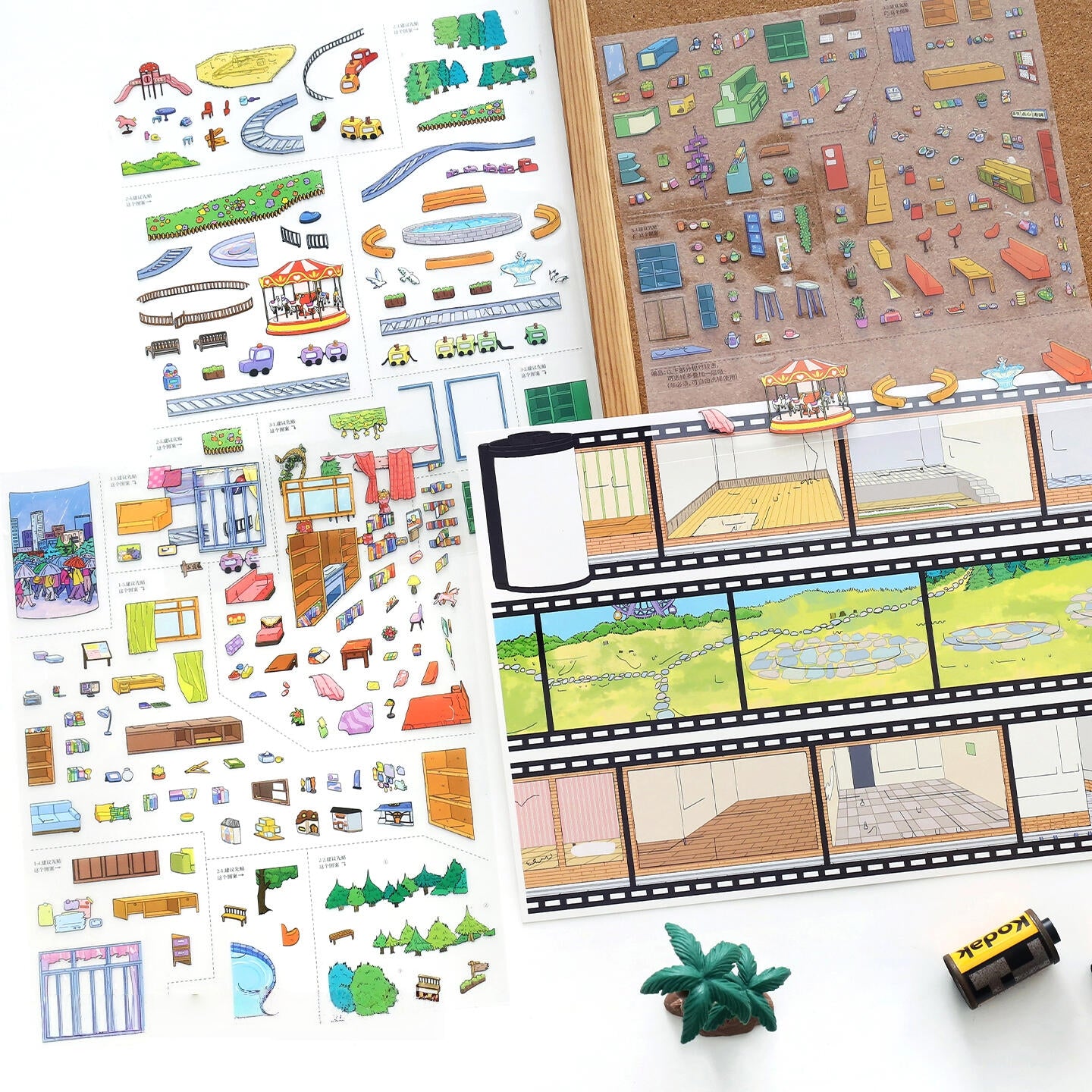 Puzzle Life 3D Sticker | 2 Cute Miniature Scenes